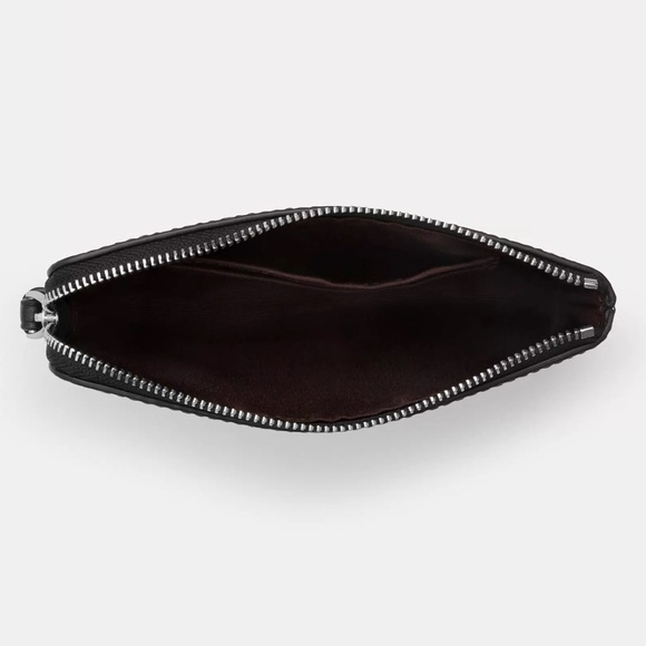 Coach Corner Zip Wristlet in Star Print Silver/Black Coated Canvas & Leather NWT - Picture 2 of 16